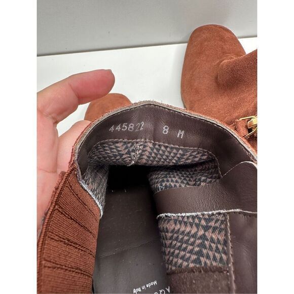 Aquatalia Boots Womens Size 8 Block Heel Ginger Suede Ankle Booties Leather - Picture 9 of 13